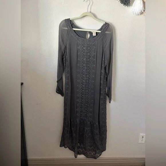 Sundance gray maxi dress size 14P - Picture 2 of 12